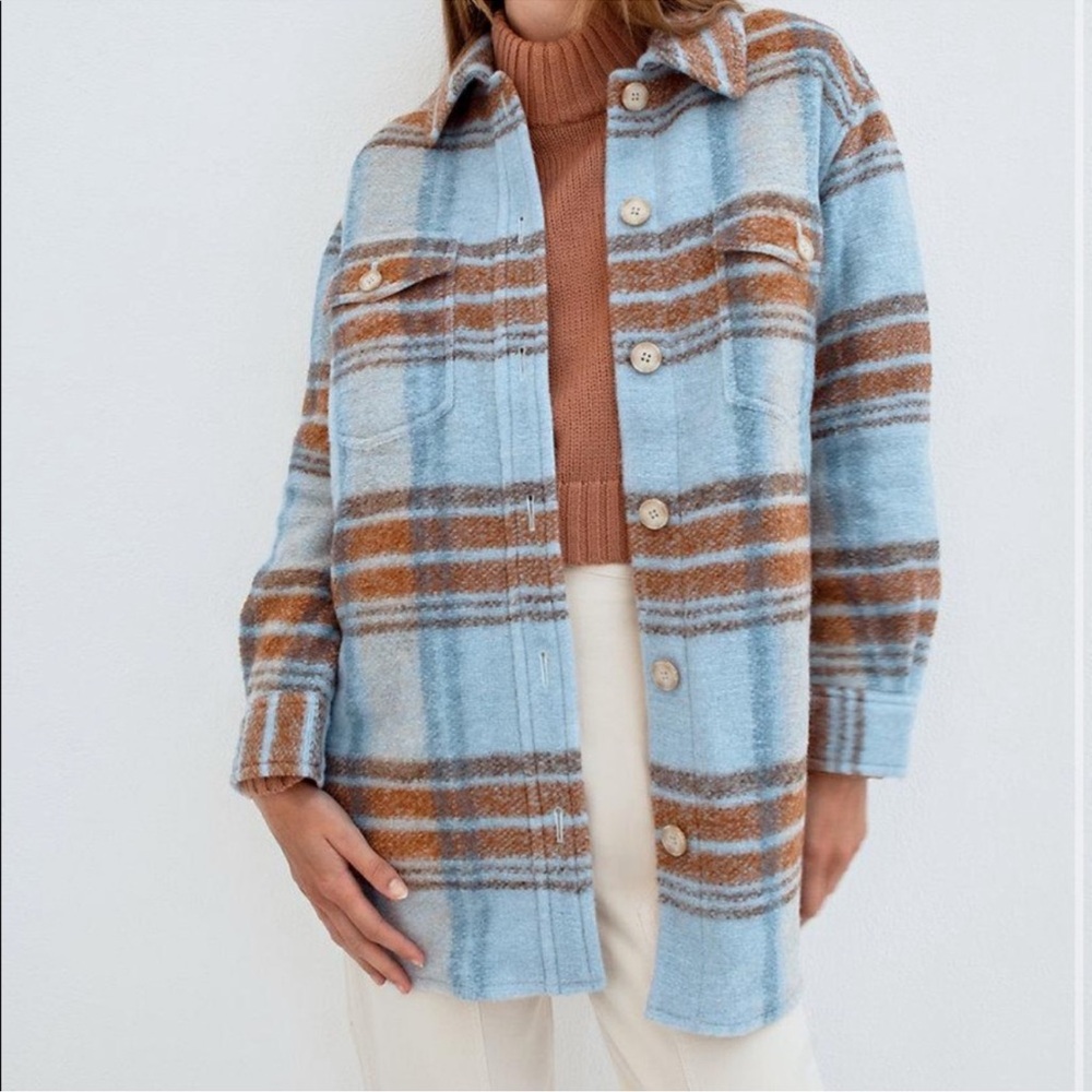 Aritzia Wilfred Free Ganna Shirt Jacket Wool Blend Size Medium